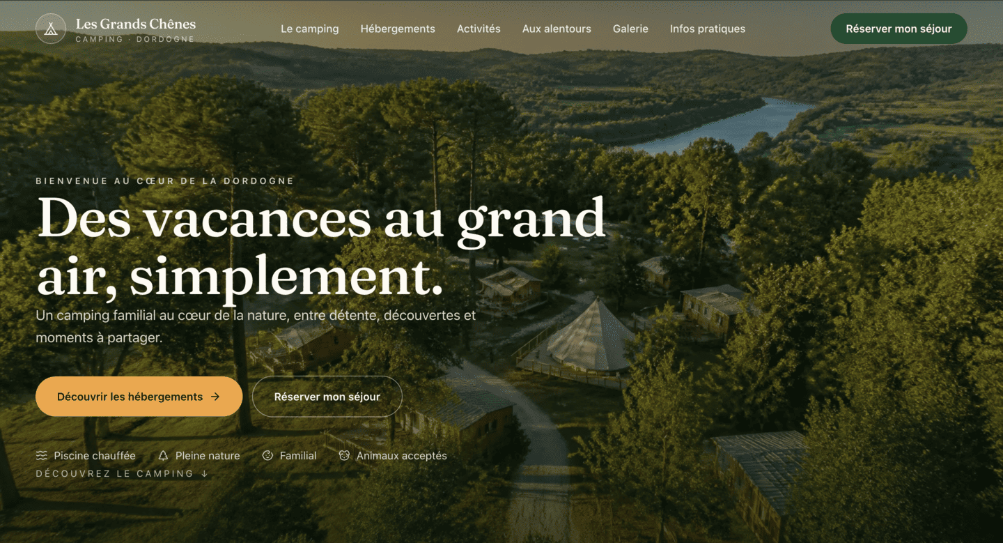 Aperçu du site Camping Les Grands Chênes