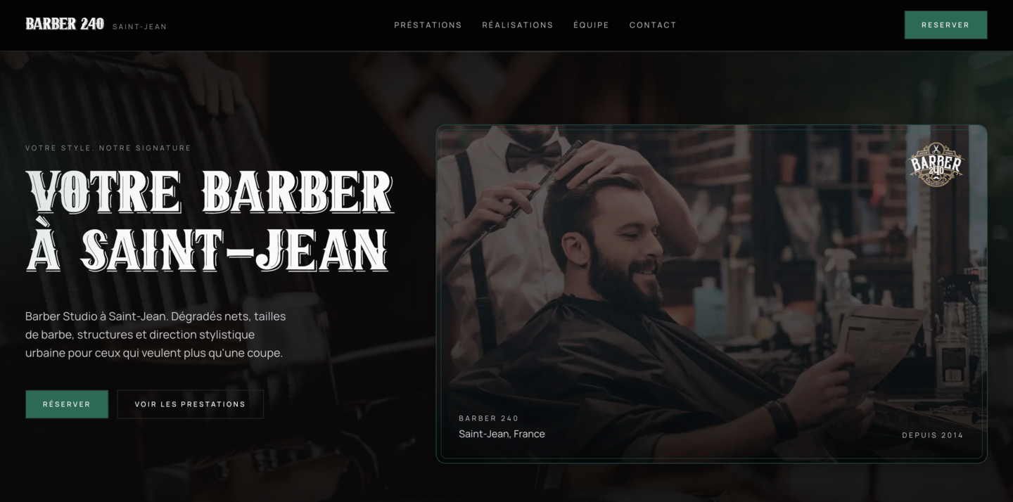 Aperçu du site Barber Project